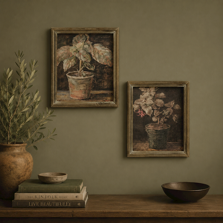 POTTED PLANT FRAMED PICTURE 25x30cm